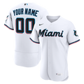 Miami Marlins Nike Home Authentic Custom Jersey - White